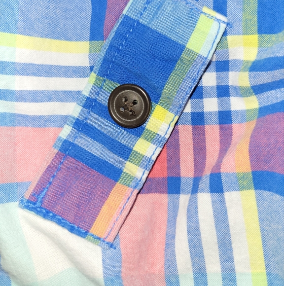 🦛 Vintage Gymboree Hippos and Blues Cotton Plaid Hooded Jacket Baby Boys 6-12 - Picture 3 of 8